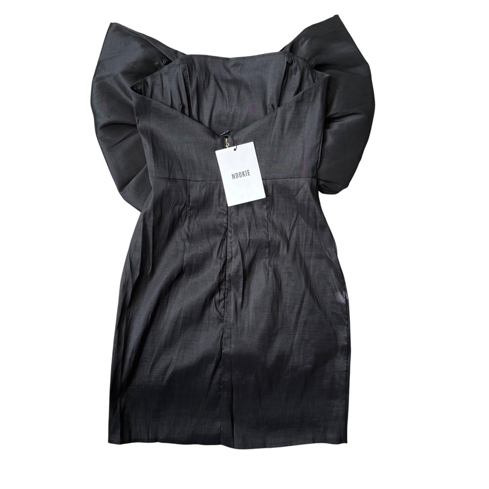 Nookie Reese Bow Mini Dress Black Strapless Boned Bodice NWT Wedding Guest Event - Picture 9 of 11